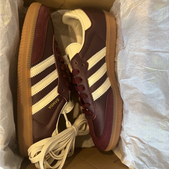 Adidas Samba OG women’s - Maroon and white Gold size 6.5 - Picture 8 of 10